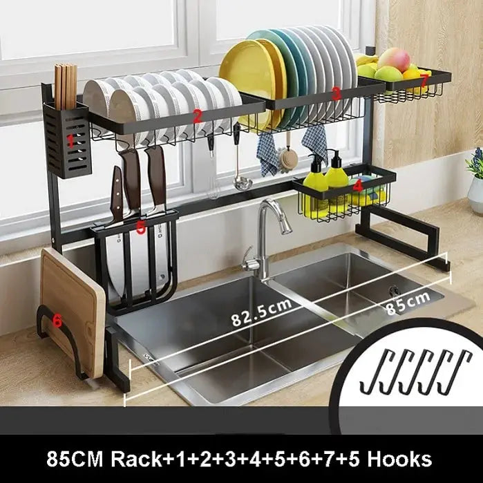 Stainless Steel U-shaped Kitchen Dish Rack GLR SHOPPING