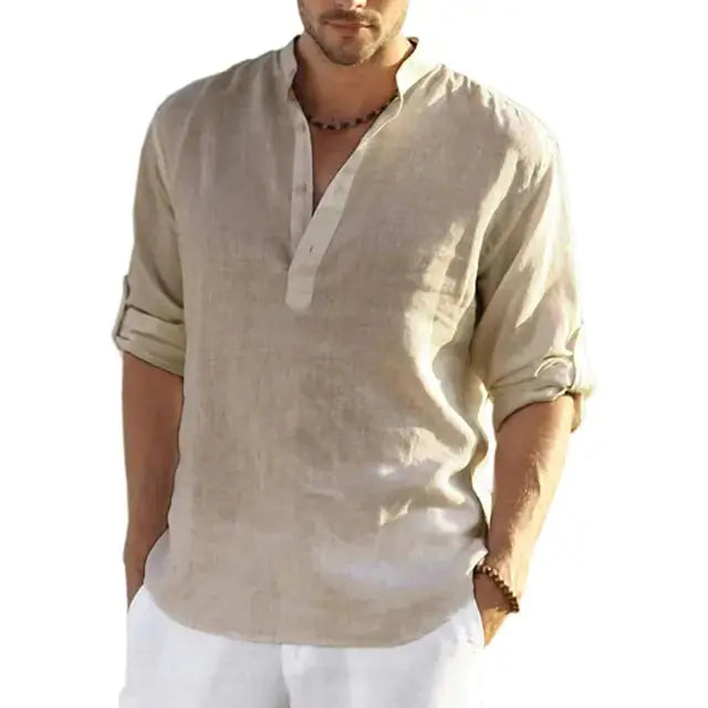 Linen Long Sleeve T-Shirt GLR SHOPPING
