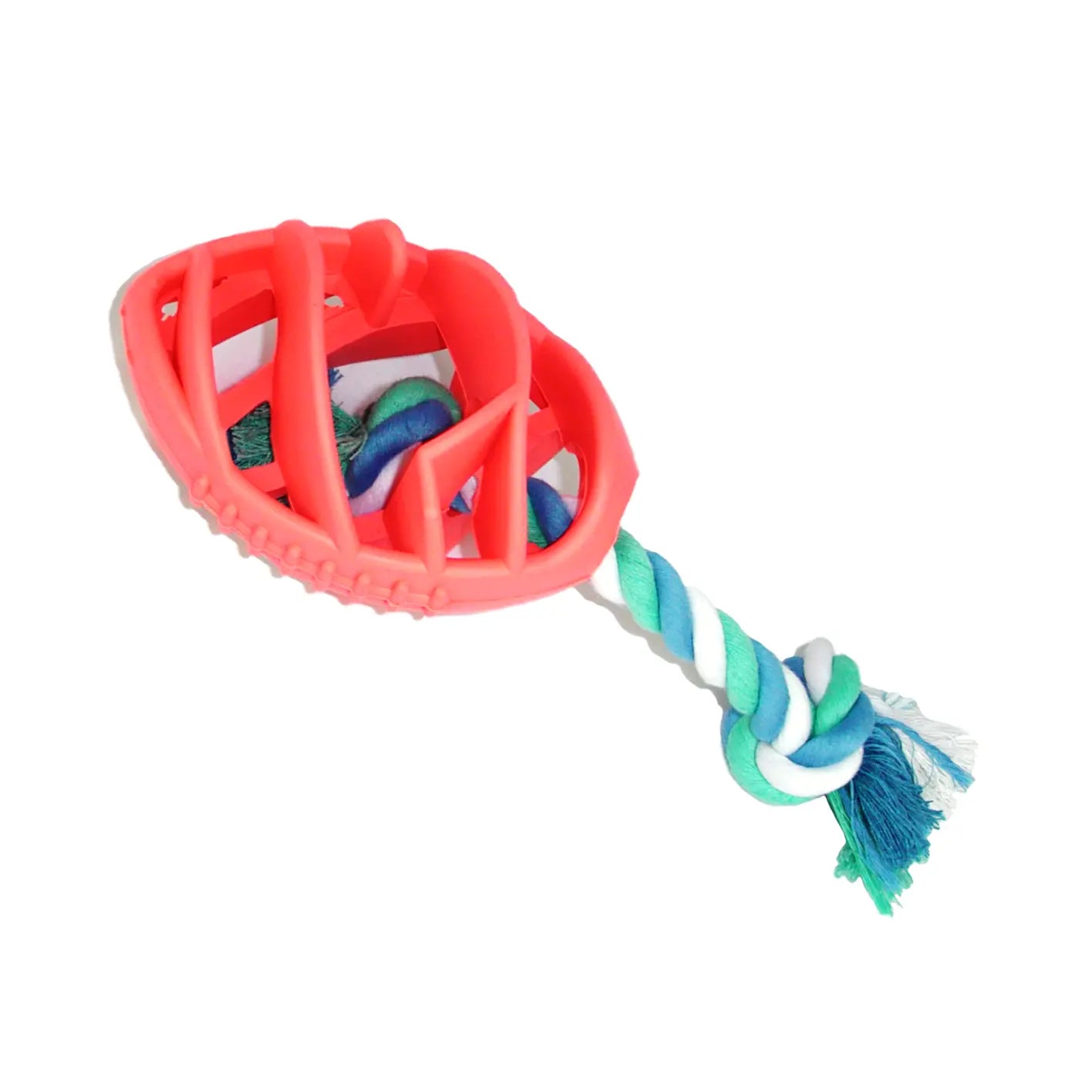 Rubber Football Dog Chew Toy with Tug Rope -- Great for Active Dogs -- - GLR SHOPPING