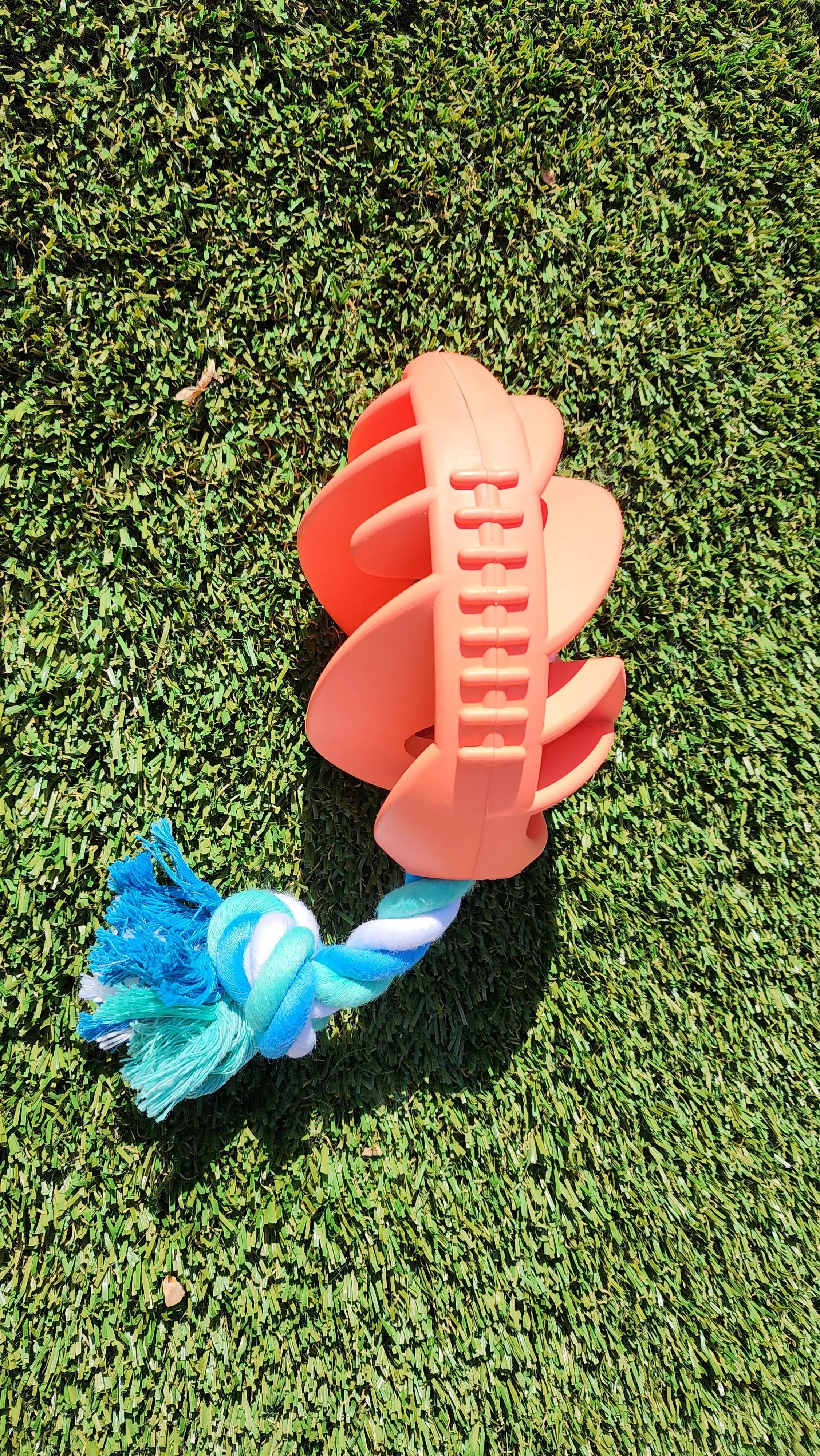 Rubber Football Dog Chew Toy with Tug Rope -- Great for Active Dogs -- - GLR SHOPPING