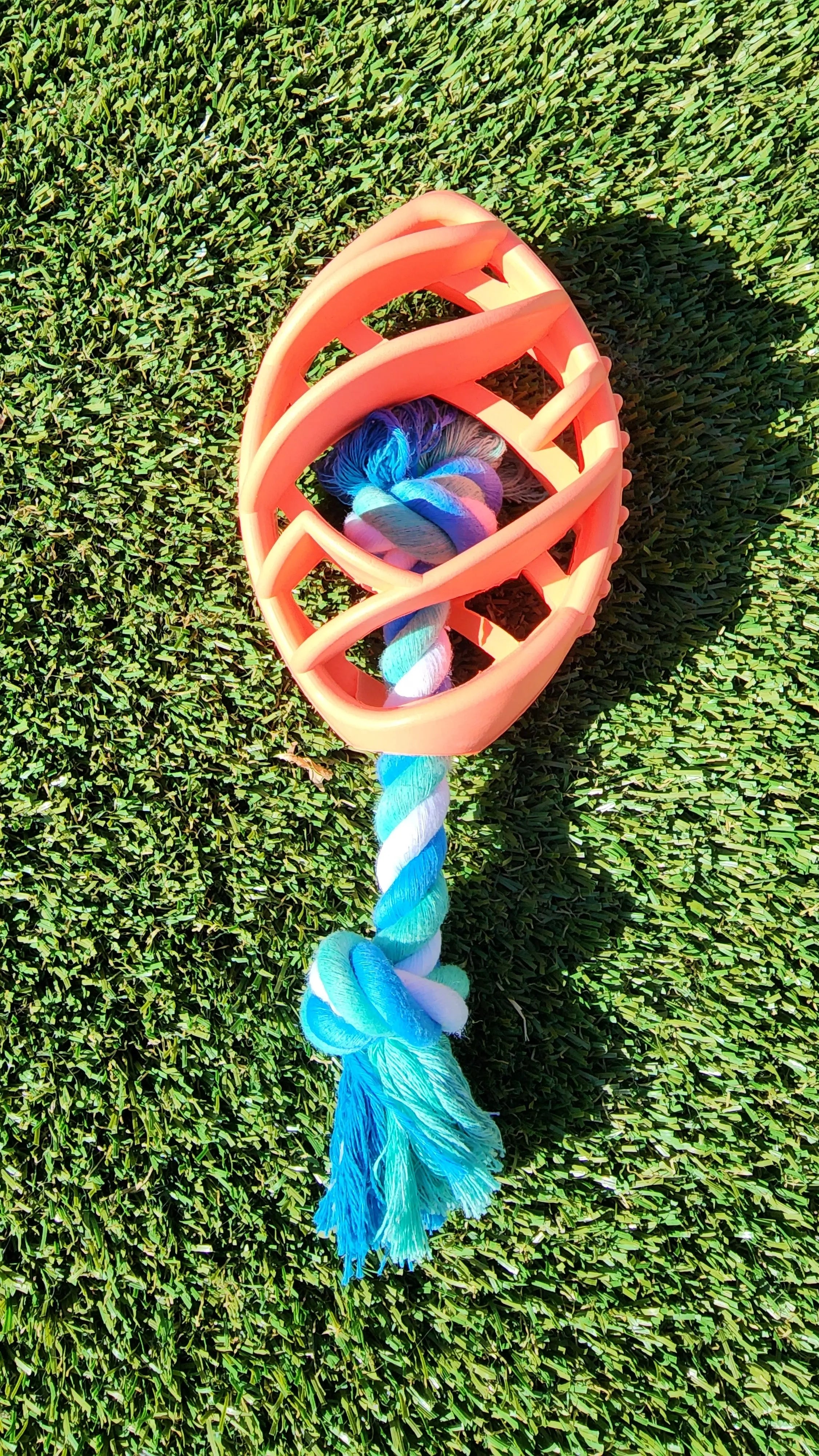 Rubber Football Dog Chew Toy with Tug Rope -- Great for Active Dogs -- - GLR SHOPPING