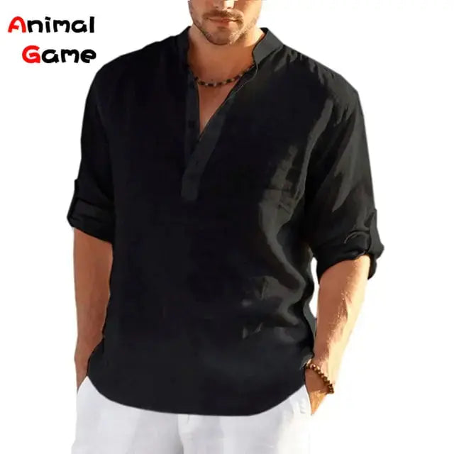 Linen Long Sleeve T-Shirt GLR SHOPPING