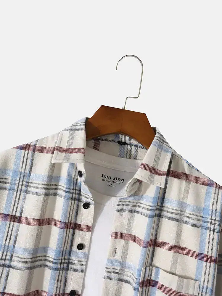 Plato White Plaid Long Sleeve GLR SHOPPING