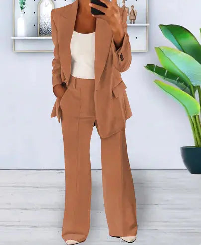 Solid Color Blazer Long Sleeve GLR SHOPPING