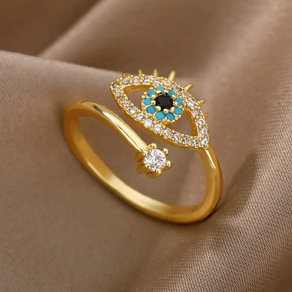 Turkish Blue Evil Eye Rings GLR SHOPPING