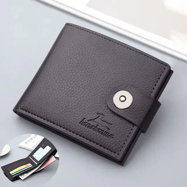 Men's Retro Woven Pattern Leather Wallet GLR SHOPPING