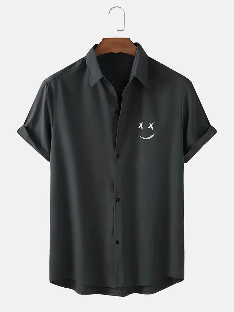Men's Graffiti Smile Print Shirts GLR SHOPPING