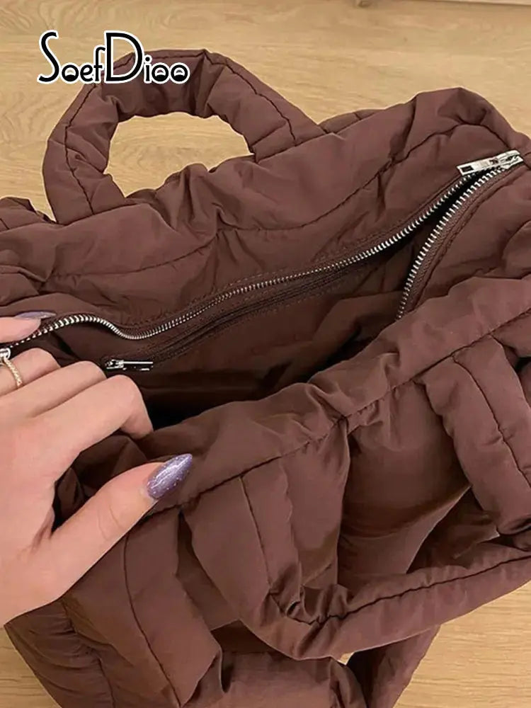 Zipper Cotton-padded Jacket Bag GLR SHOPPING