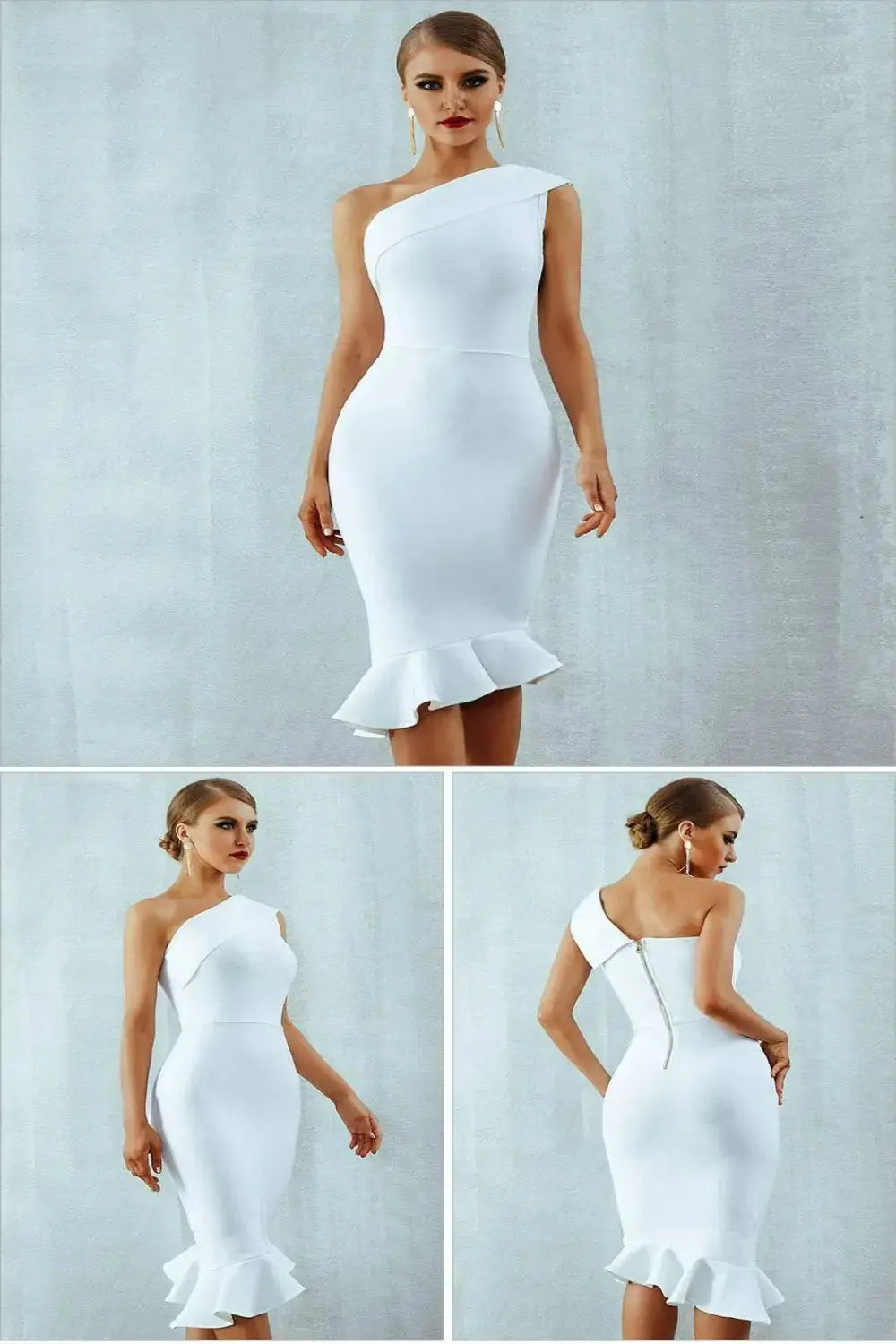 Midnight in London Off Shoulder Bodycon Dress GLR SHOPPING