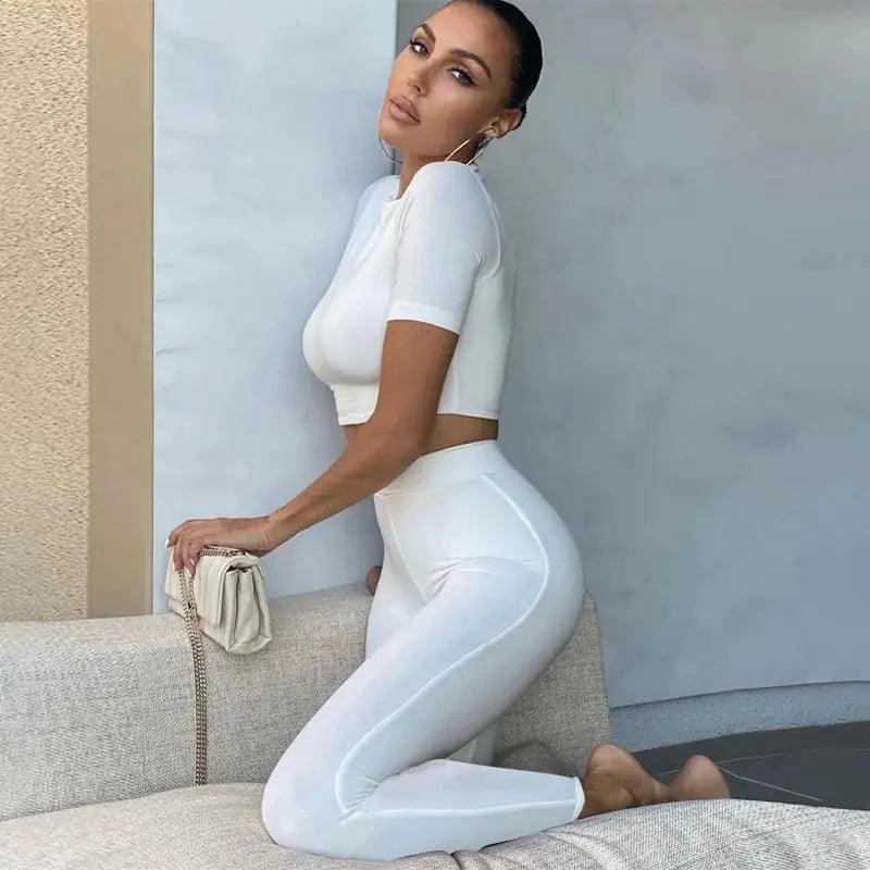 Women Sport Fitness 2 Two Piece Set Tracksuit GLR SHOPPING