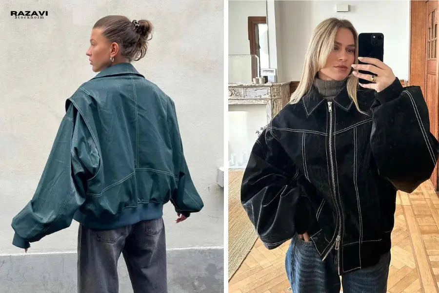 Casual Oversized Leather Jacket Women Fashion GLR SHOPPING