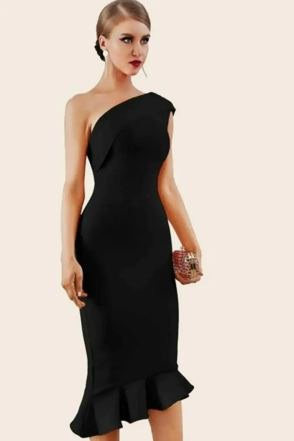 Midnight in London Off Shoulder Bodycon Dress GLR SHOPPING