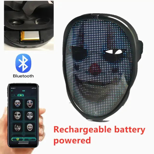 Bluetooth Light Up LED Mask GLR SHOPPING