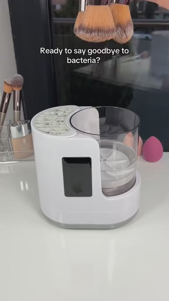 Load video: Electric Makeup Brush Cleaner &amp; Dryer