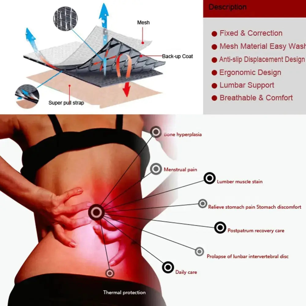 Magnetic Therapy Back Waist Support Belt GLR SHOPPING