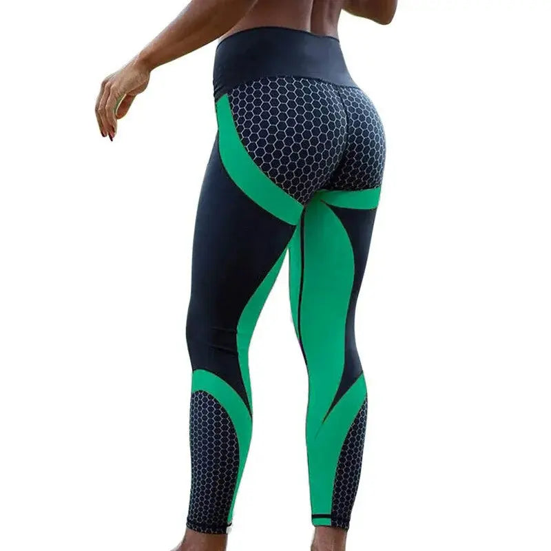 Women Honeycomb Printed Yoga Pants GLR SHOPPING