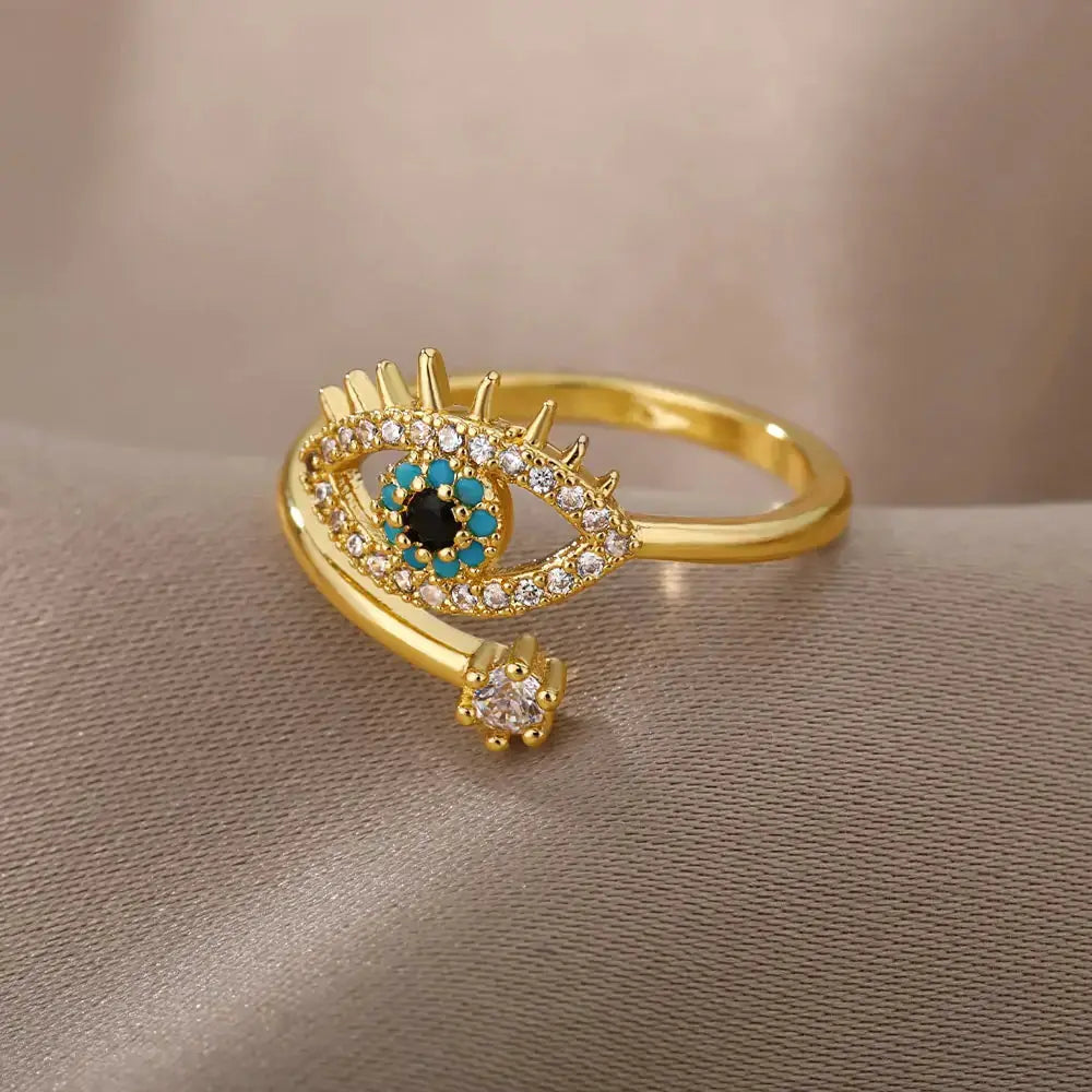 Turkish Blue Evil Eye Rings GLR SHOPPING