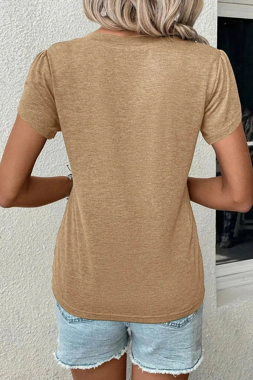 Petal Sleeve V-Neck Tee GLR SHOPPING