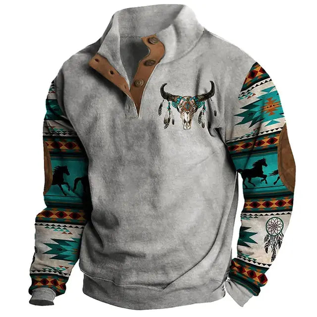 Button Stand Collar Sweatshirts GLR SHOPPING