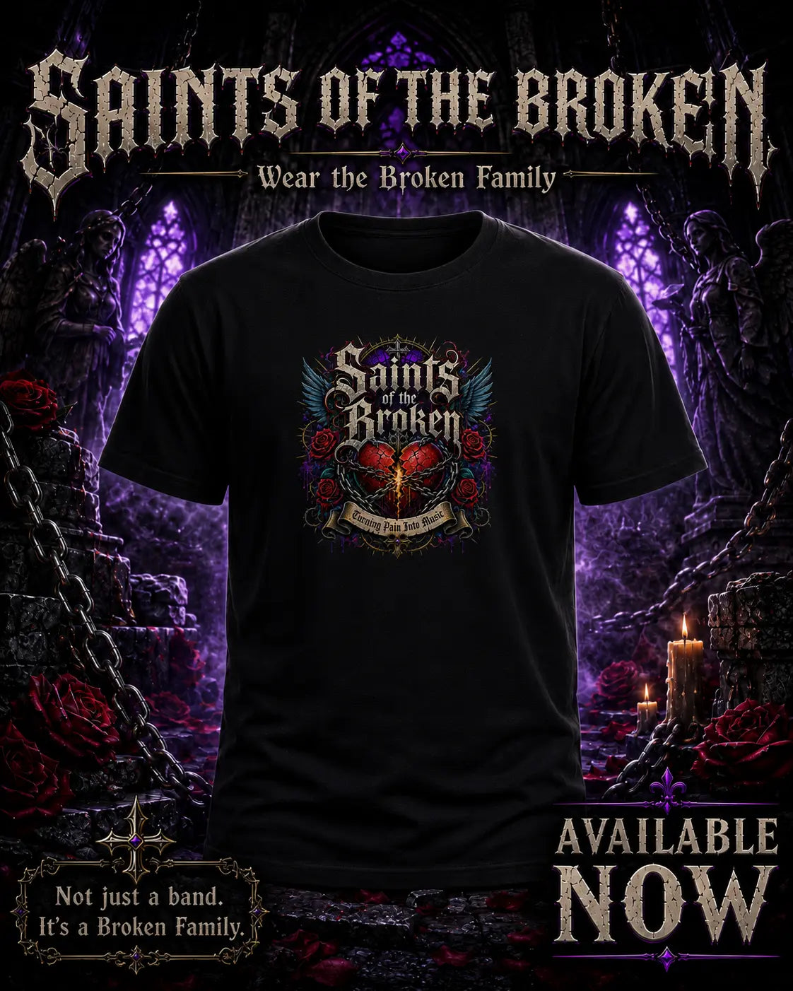 Saints of the Broken Gothic Emblem T-Shirt GLR SHOPPING