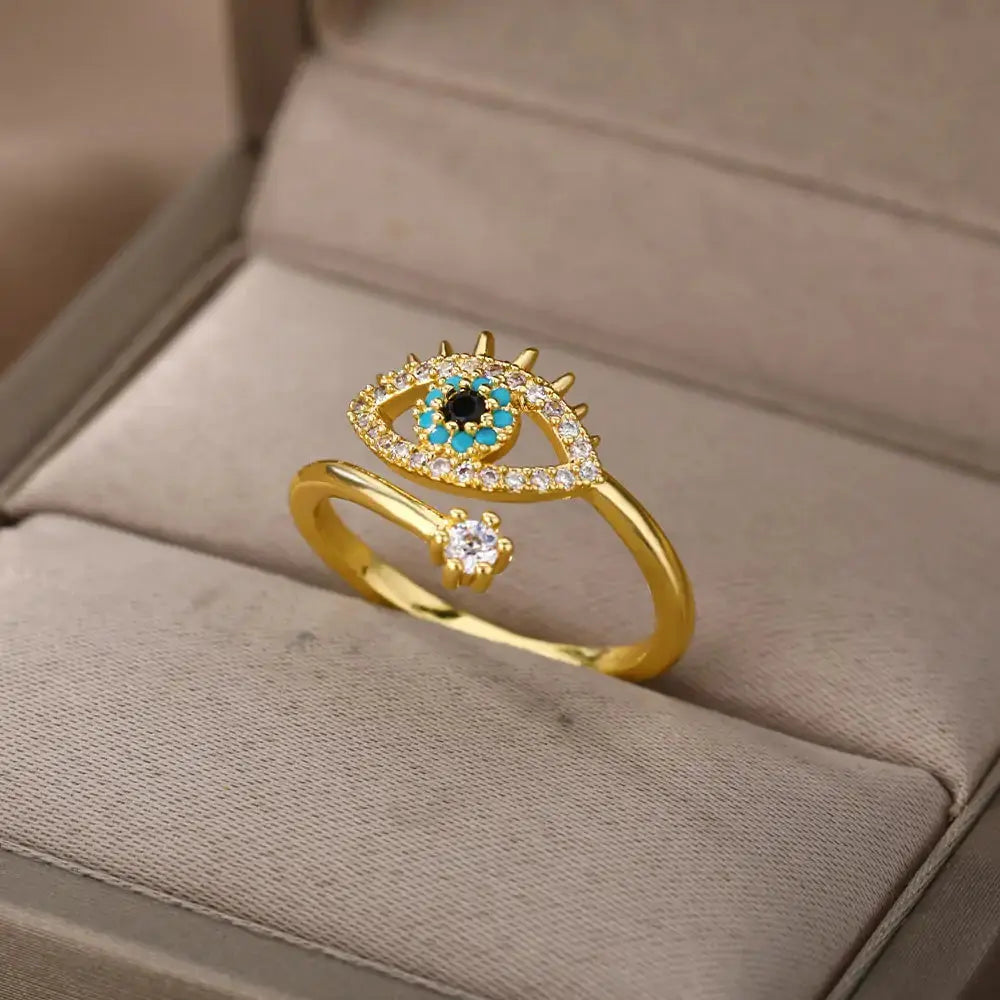 Turkish Blue Evil Eye Rings GLR SHOPPING