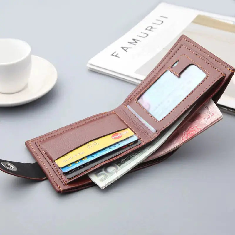 Men's Retro Woven Pattern Leather Wallet GLR SHOPPING