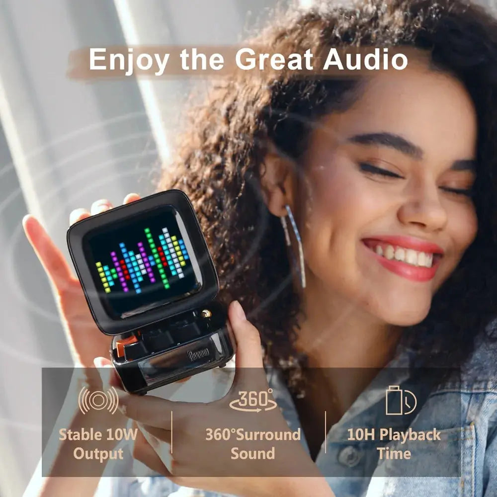 Retro Pixel Art Bluetooth Speaker and Alarm Clock GLR SHOPPING