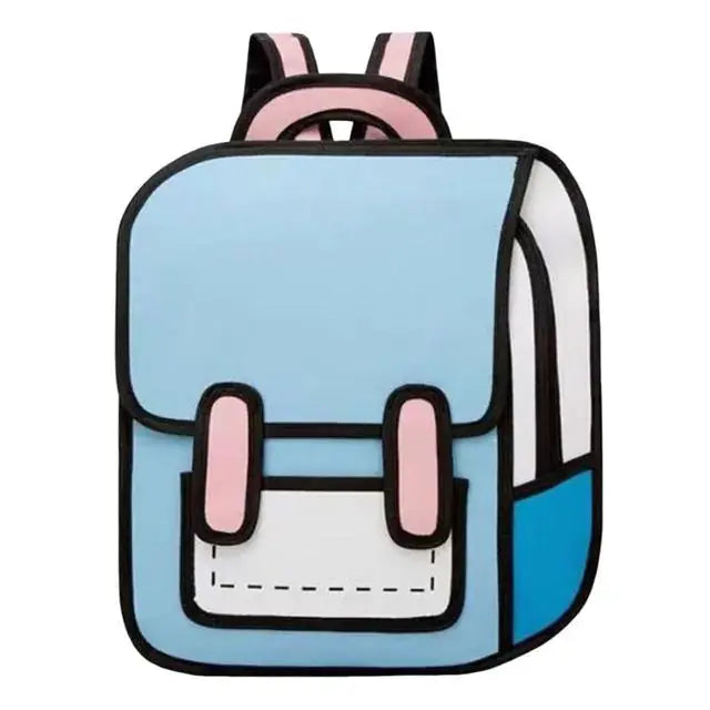 2D Comic Adjustable Strap Bookbag - GLR SHOPPING