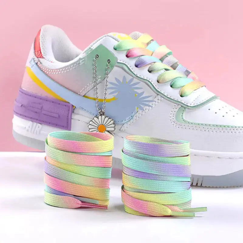 Rainbow Gradient Flat Shoelaces Pair GLR SHOPPING