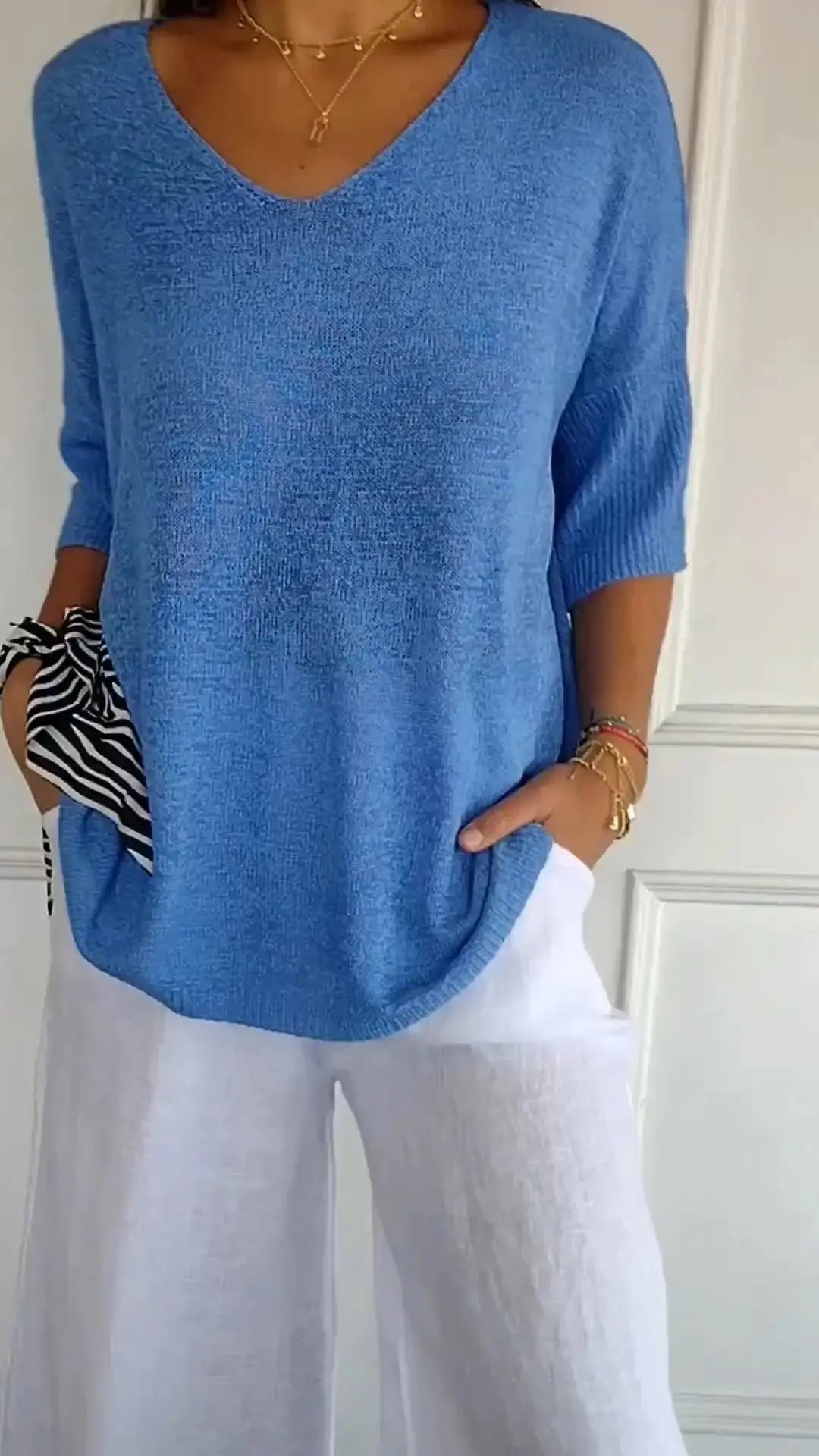 Trendy V-Neck Top GLR SHOPPING