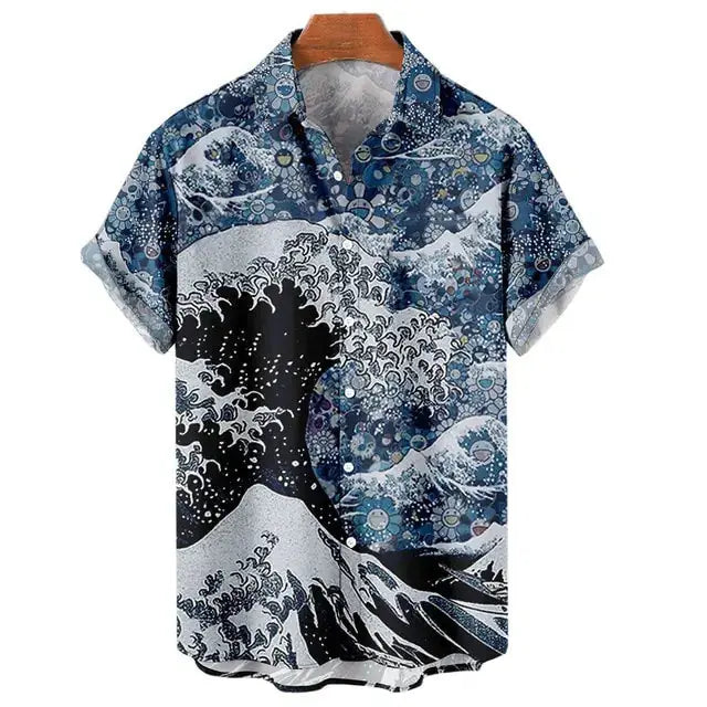 Retro Ocean Wave 3d Printing GLR SHOPPING