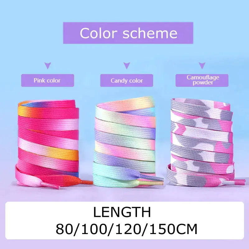 Rainbow Gradient Flat Shoelaces Pair GLR SHOPPING
