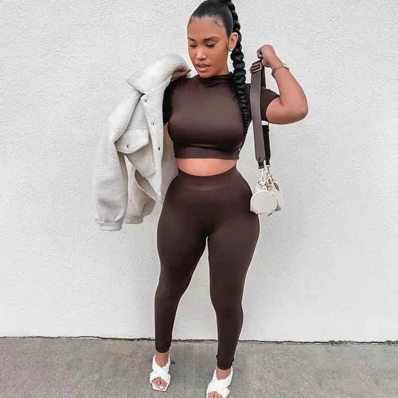 Women Sport Fitness 2 Two Piece Set Tracksuit GLR SHOPPING