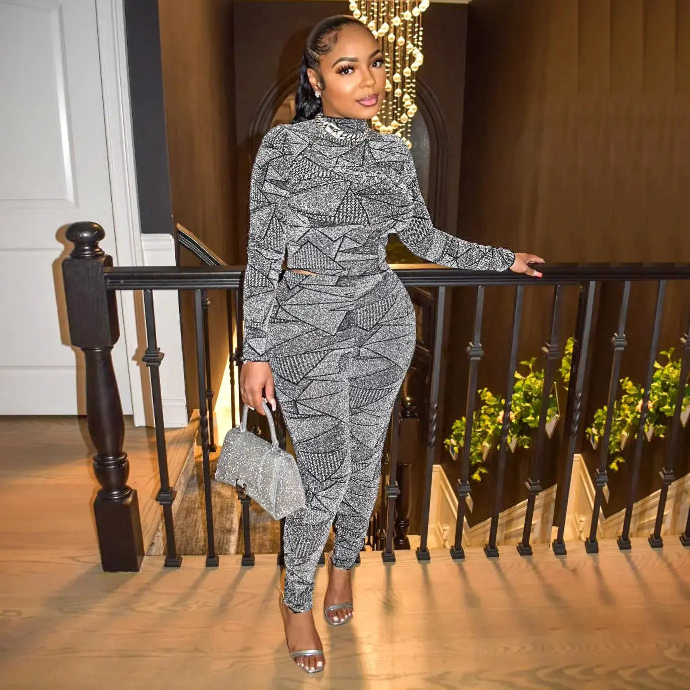 Elastic Two Piece Top Leggings Set GLR SHOPPING