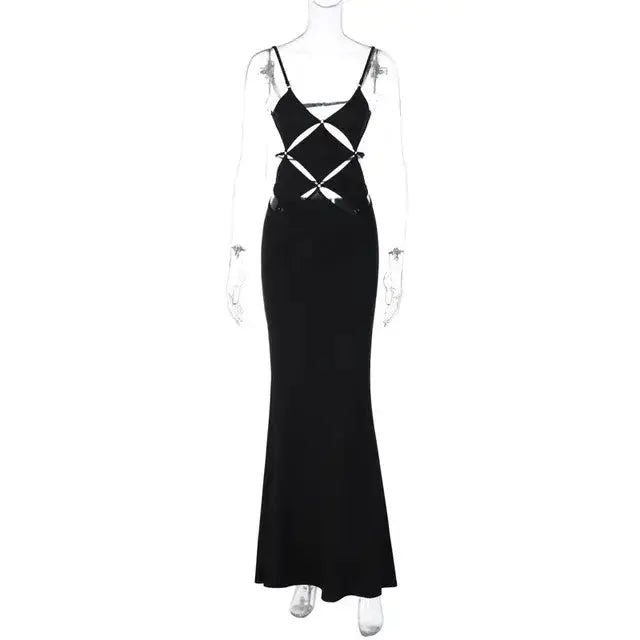 Sexy Sleeveless Backless Bodycon Maxi Evening Party Dress GLR SHOPPING