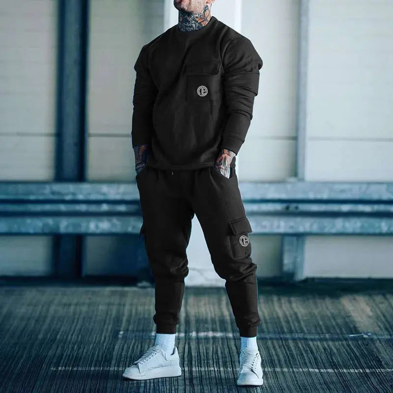Mens Tracksuits 2020 Cotton Casual Hoodie Set Autumn Male Sweatshirt Clothes For Men - GLR SHOPPING