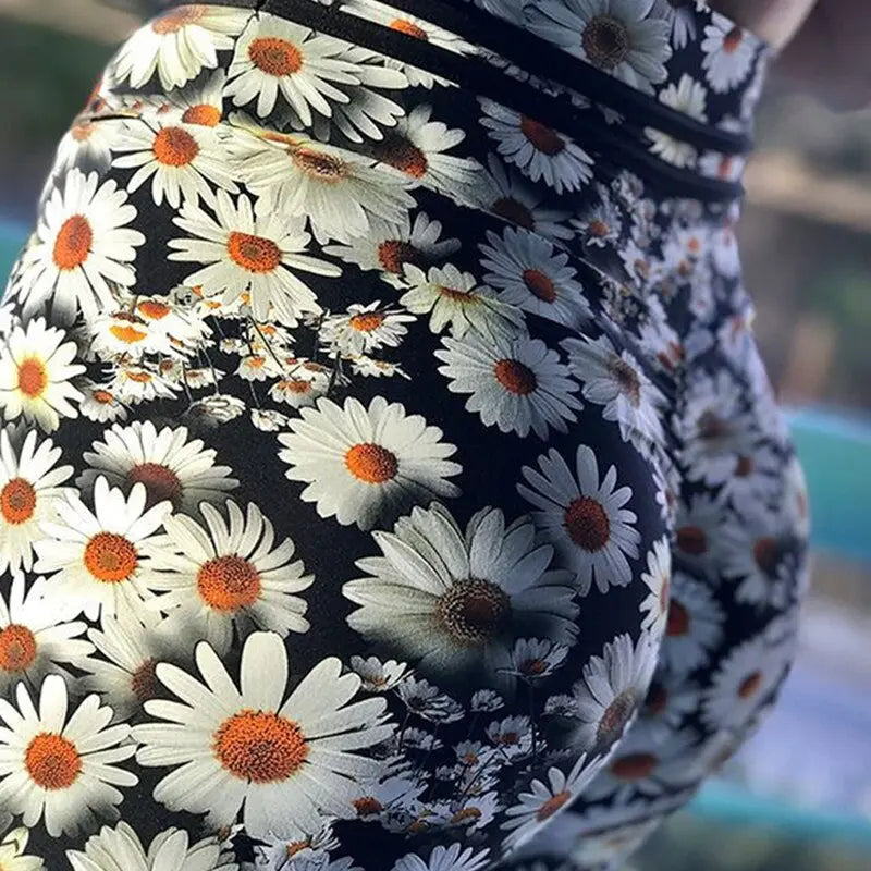 High Waist Mahogany Print Fitness Leggings - GLR SHOPPING