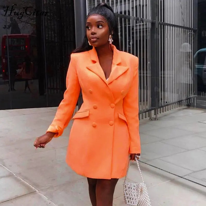 Long Sleeve Sim Blazer Dress - GLR SHOPPING