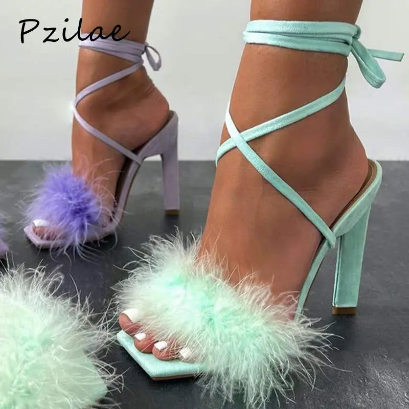 Feather Women High Heels - GLR SHOPPING