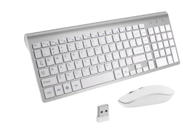 Wireless Ergonomic Thin Keyboard Mouse Set - GLR SHOPPING