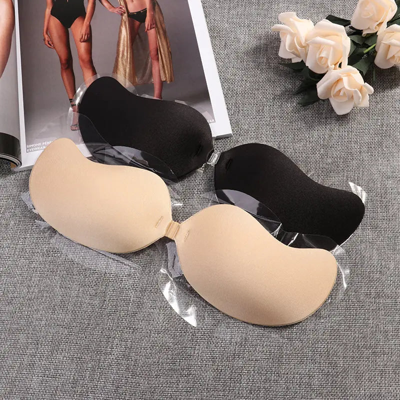 Sexy Sujetador Women's bra Invisible Push Up Bra Self-Adhesive Silicone Seamless Front Closure Sticky Backless Strapless Bra - GLR SHOPPING