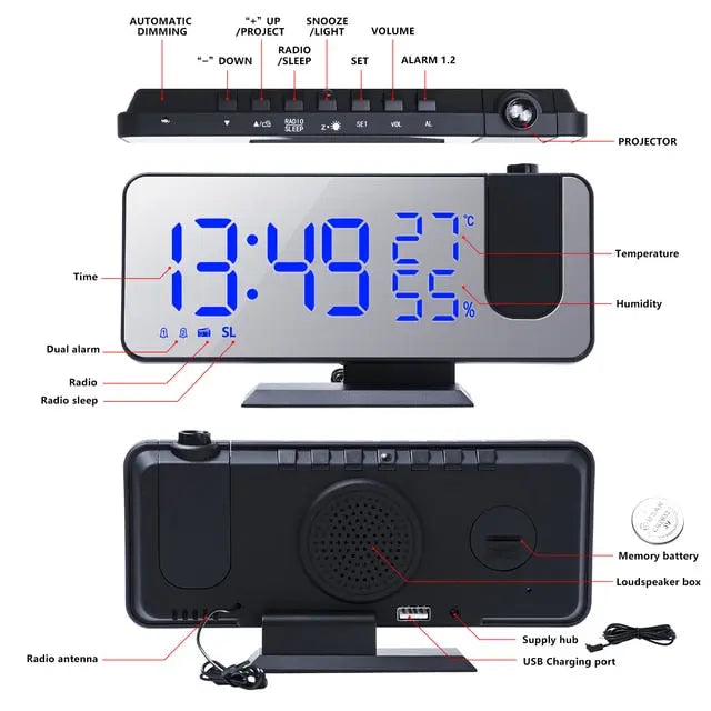 LED Digital Projection Clock - GLR SHOPPING