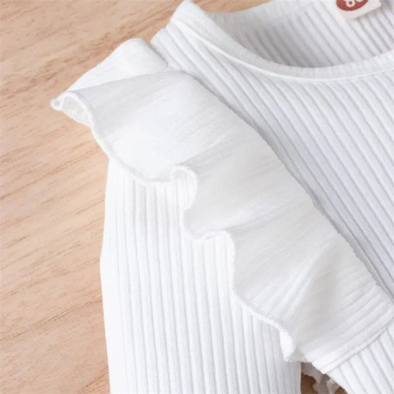 Knitted Ribbed Solid Color Baby Girl Set - GLR SHOPPING