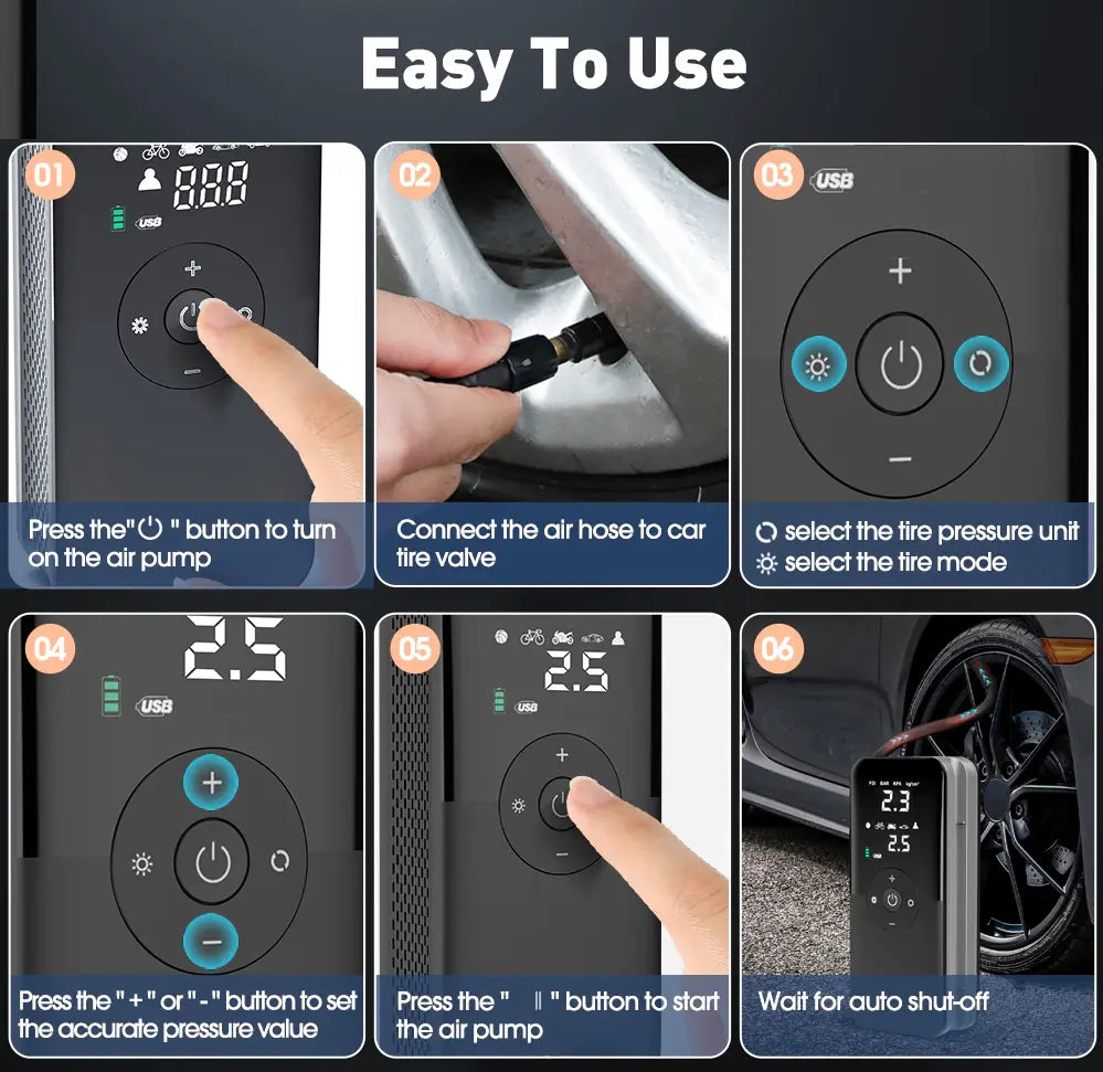 Portable Electric Tire Inflator - GLR SHOPPING