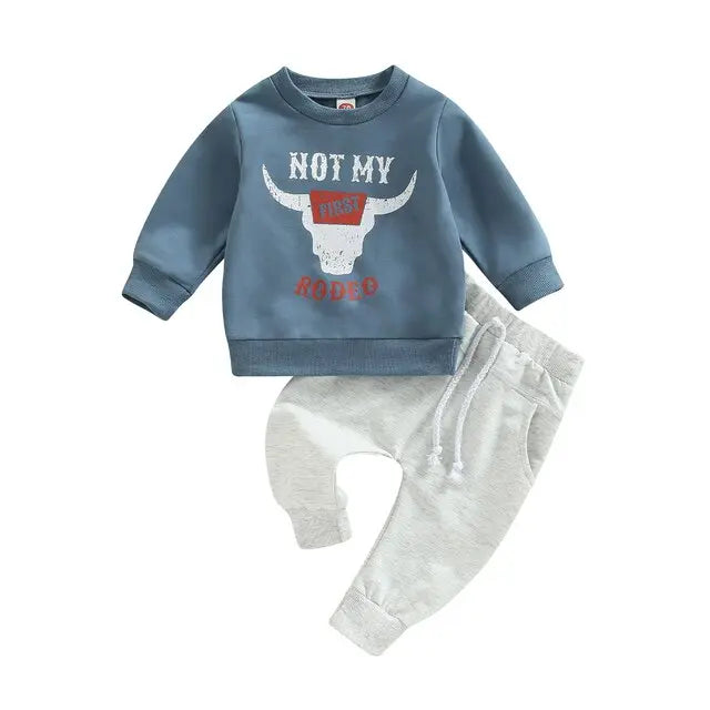 Cow Head Print Baby Boy Clothes Set - GLR SHOPPING