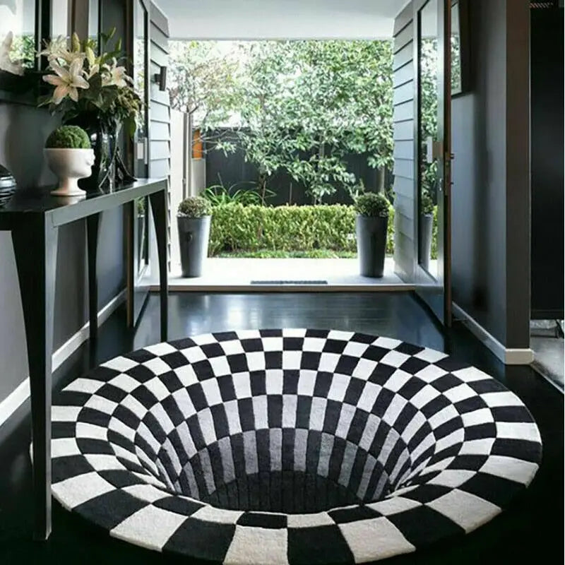 3D Swirl Print Optical Illusion Areas Rug Carpet Floor Pad Non-slip Doormat Mats for Home UD88 - GLR SHOPPING