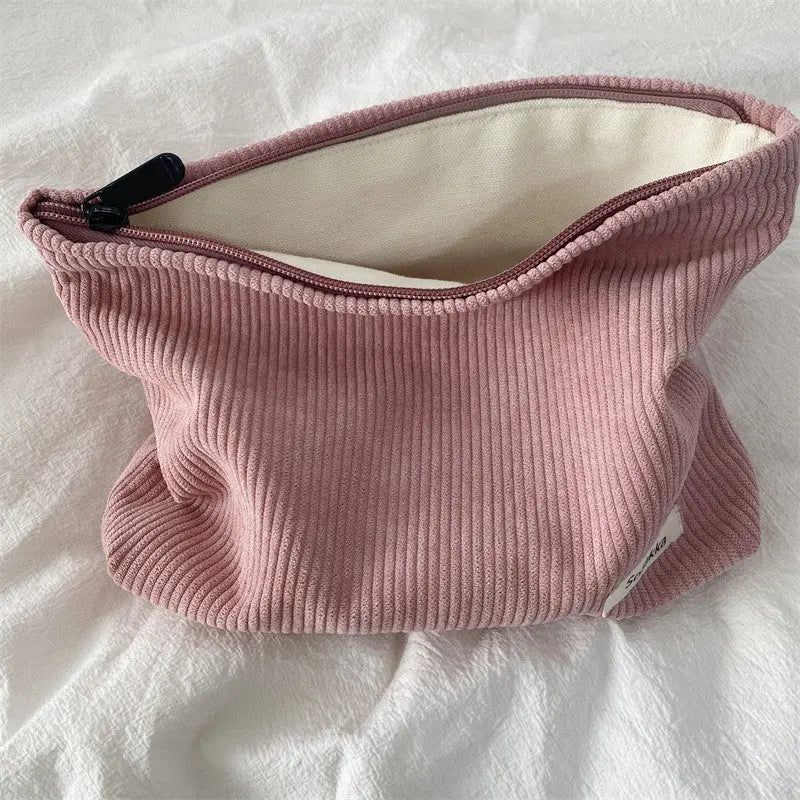 Corduroy Travel Cosmetic Bag - GLR SHOPPING
