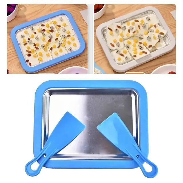 Ice Cream Roller Plate with 2 Spatulas - GLR SHOPPING