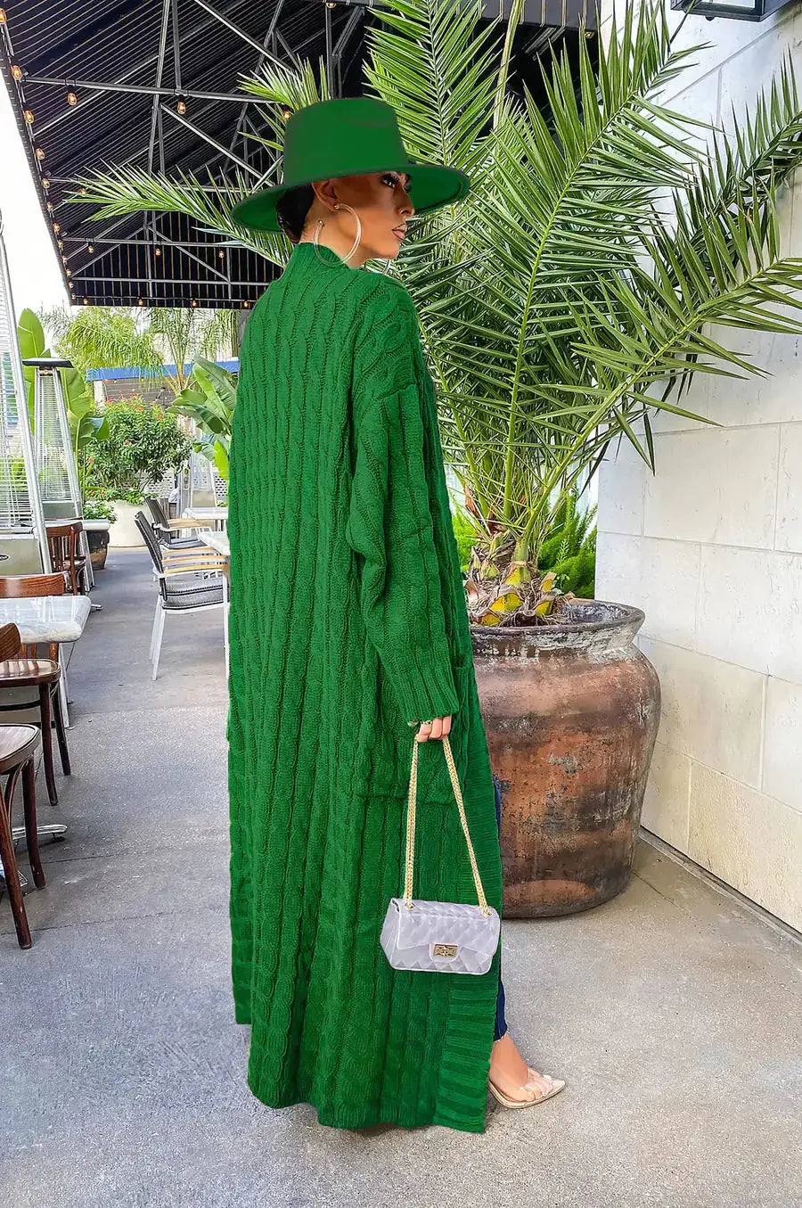 Drop Shoulder Maxi Sweater Cardigan - GLR SHOPPING