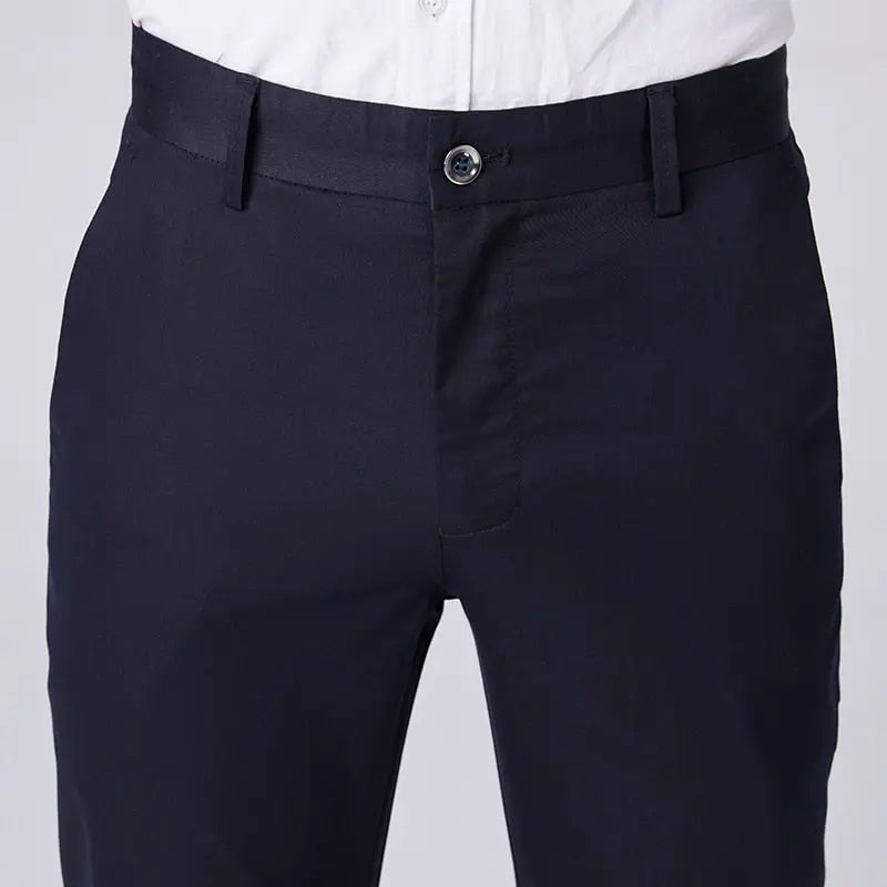 Ice Silk Slim Fit Business Elastic Trousers - GLR SHOPPING